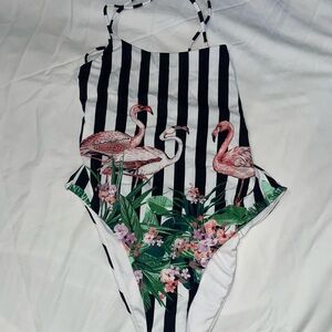 Victoria's Secret Black and White Striped Swimsuit